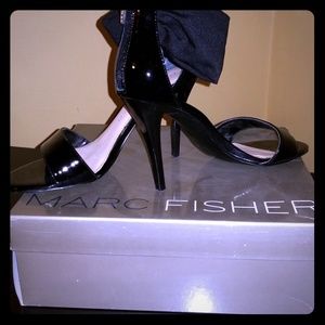 Black patent leather heels